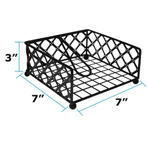 Modern Handmade Eco-Friendly Metal Wire Napkin Holder with Embroidery 10-Piece Square Design for Commercial Use - Product Image 1