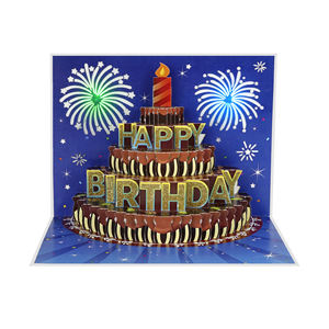 Tarjetas de Cumpleaños Musicales 3D Pop-Up Hechas a Mano en Azul Oscuro con Diseño de Felicitación Personalizado - Product Image 6