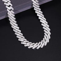Collier unisexe en argent 925 avec moissanite certifiée GRA, plaqué or, serti griffe style hip-hop, cadeau de fête de remise de diplôme, bijoux