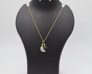 Collier Étoile en Pierre de Lune et Labradorite en Forme de Croissant, Bijou Céleste Doré, Pendentif Cristal de Guérison, Cadeau pour Femme, Bijoux Bohèmes - Product Image 3