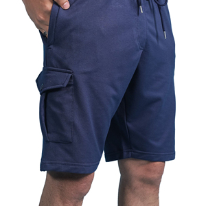 Pantaloncini Cargo da <span class=keywords><strong>Uomo</strong></span> <span class=keywords><strong>Blu</strong></span> <span class=keywords><strong>Navy</strong></span> a Vita Media con Coulisse, Tinta Unita, Casual, Lunghezza <span class=keywords><strong>Bermuda</strong></span>, 100% Cotone Traspirante, Design con Tasche - Product Image 5