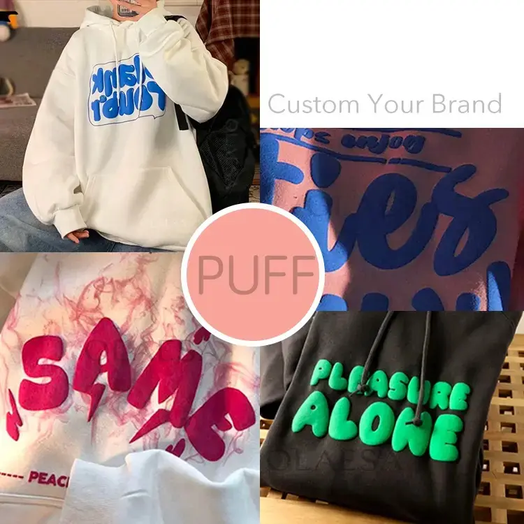 Custom Manufacturer High Quality 100 Cotton Hoodies Puff Print 100% Cotton Vinyl Dtg Free Sample Hoodies Print On Demand