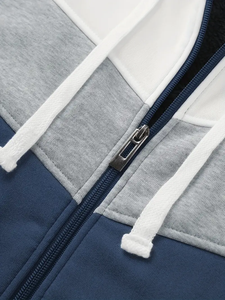 Sudadera con capucha y cremallera en contraste de color para hombre a la moda |   Sudadera de Felpa de Algodón Premium, Personalizada OEM, Fábrica de Bangladesh, Venta al Por Mayor, Ropa Urbana - Product Image 6