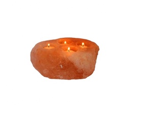 Portavelas de Sal del Himalaya con Forma Natural, 4 Orificios, Ecológico, Hecho a Mano, Navideño, Aumenta los Niveles de Energía, Reduce las Alergias - Product Image 1