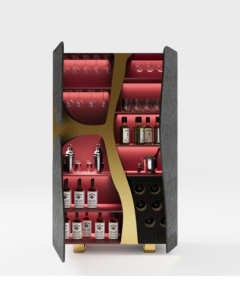 Flusso Luxury <b>Bar</b> Cabinet Modern Wine Storage Unit for Home, Hotel & Club Interiors - Product Image 2
