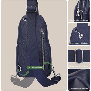 Sac bandoulière unisexe en PU avec sangle arquée détachable, fermeture éclair étanche, style minimaliste, pochette de chasse inférieure à 21L - Product Image 4