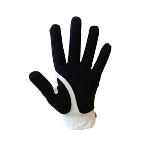Gant de golf en cuir véritable, blanc et noir, antidérapant, avec fermeture auto-agrippante, unisexe, pour droitier - Product Image 3