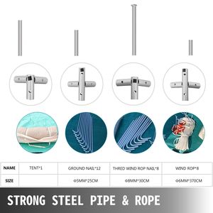 Grande Tenda da Campeggio in PVC 12x14ft con Parete Antitempesta, Impermeabile, con Foro per Stufa, per Avventure all'Aperto - Product Image 5