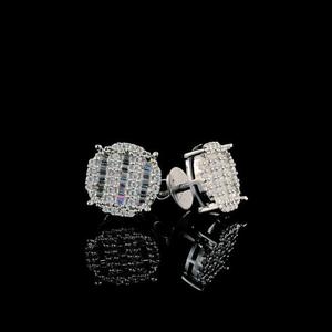 Luxury Square Moissanite Diamond Earrings 925 Sterling <b>Silver</b> Cluster <b>Stud</b> Jewelry - Product Image 1