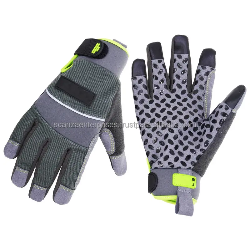 Mechanic Glove Synthetic Leather Custom Logo Silicone Palm Impact Gloves Oilfield Working Anti Slip Work