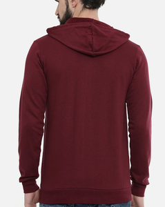 Men's <b>Brown</b> Hooded Fleece Pullover Sweatshirt Regular Fit Casual Long Sleeve Solid Color Pocket Design Autumn Wear - Product Image 6