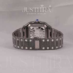 นาฬิกาข้อมือสแตนเลสสตีลทรงกลมประดับเพชรโมอิสซาไนต์ ขนาด 41 มม. ยี่ห้อดัง ดีไซน์หรูหรา สไตล์ฮิปฮอป พร้อมสายขนาด 20 มม. - Product Image 2