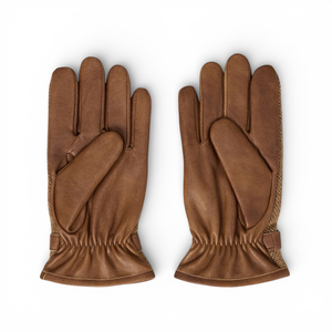 Gants de polo de luxe pour homme Geoffrey Tan en cuir véritable et tissu tweed, fermeture à boutons, coupe décontractée, version professionnelle PRIME - Product Image 2