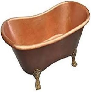Baignoire autoportante en cuivre ovale, baignoire en métal artisanale de luxe pour la maison, l'hôtel, la salle de bain - Product Image 4