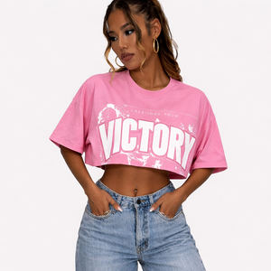 Custom 2026 Women Vintage Graphic Crop Top T Shirt Casual Streetwear Short Sleeve Letter Print Cropped Tee Fashion Summer Top - Product Image 5