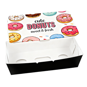 Custom Printed Disposable Take Out <b>Box</b> for Donut Burger Chips Fast Food Packaging Cardboard Paper Container Supplier - Product Image 5