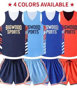 Conjunto de camiseta de baloncesto Bigwood Sports, uniforme de malla unisex sin mangas con cuello en V, ropa de equipo transpirable de secado rápido, 5 colores disponibles - Product Image 2