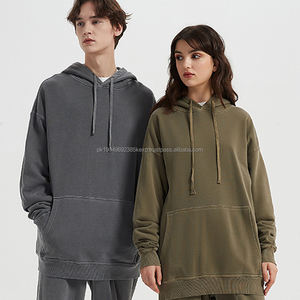 Wholesale Custom logo Heavy Weight <b>Long</b> Sleeves <b>Hoodies</b> Washed <b>Oversized</b> Men's <b>Hoodies</b> & Sweatshirts - Product Image 1