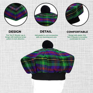 Sombrero Escocés Personalizado Highland Tam o' Shanter con Pompón de Lana, Tartán de Clanes, Gorro de Clanes, OEM ODM - Product Image 3