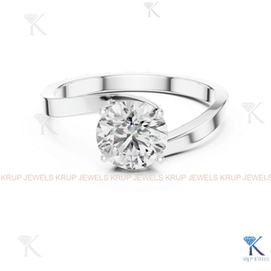แหวนหมั้นเพชรทรงกลมเจียระไนแบบ IGI Certified Lab Grown Diamond ประดับบนตัวเรือนทองคำแท้ทรงมงกุฎ ดีไซน์วินเทจลายฉลุ - Product Image 6