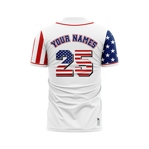 Personnalisable Vintage Baseball Jersey USA Drapeau Pull Style Conception Sans Couture Sans Boutons Respirant Actif Tops pour les Équipes Événements - Product Image 4
