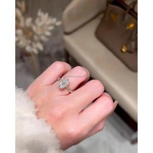 Oval Cut Moissanite Engagement <b>Ring</b> 925 Sterling <b>Silver</b> <b>Solitaire</b> <b>Ring</b> Luxury Fine Jewelry Gift For Women - Product Image 1