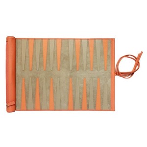 Heavy Stitch Premium Quality PU Leather <b>Backgammon</b> Roll-Up <b>Set</b> with Reinforced Construction for Daily Play - Product Image 2