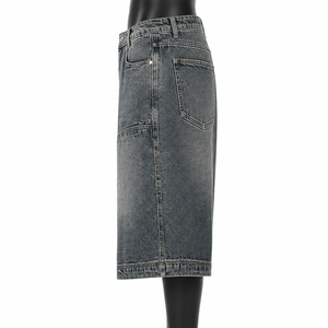 Men's Vintage Washed Denim Jorts Baggy Fit Wide Leg Jean Shorts Streetwear - Product Image 4
