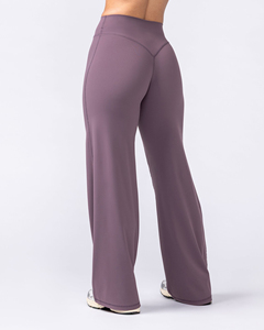 Women’s High Waist <b>Flare</b> <b>Leggings</b> for Yoga Gym Workout Fitness Wide Leg Sports Pants Custom Private Label Activewear Manufacture - Product Image 2