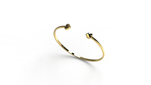 Luxury 18K Gold Heart Bracelet Open Cuff Bangle Double Heart Bangle Open Gap Flexible Wire Bracelet <b>Dainty</b> Stackable Jewelry - Product Image 1