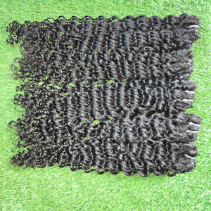 Extensiones de Cabello Humano Indio Natural de Onda Profunda, Color Natural, Doble Trama, Calidad Superior, Puntas Completas y Gruesas - Product Image 4