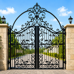Portail métallique sur mesure pour maisons, portail d'entrée décoratif en fer forgé avec acier robuste et finition thermolaquée durable - Product Image 2