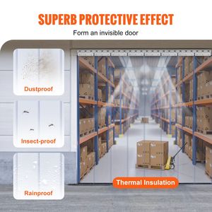 Strisce per Porta Congelatore in PVC Trasparente Industriale, 96"H X 48"W X 0,08" Spessore, 8 Pezzi - Product Image 3