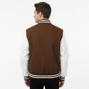 <b>Mens</b> Regular Fit Varsity <b>Jacket</b> Cotton Blend 350 GSM Button Closure Long Sleeve Casual Wear Soft Breathable Durable OEM Service - Product Image 2