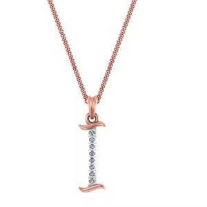 925 silver Letter I Pendant With Moissanite Channel Setting Classic Unisex Everyday Wear Premium quality - Product Image 1