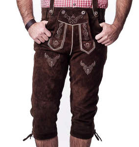 Conjunto de Camisa y Pantalón Corto de Lederhosen Casual Transpirable con Bordado y Tejido de Punto - Product Image 2