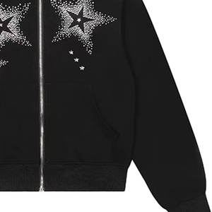 Prix de gros, meilleure qualité, sweat à capuche, impression sérigraphique, strass, tissu en molleton 100% coton, FORTLEO INDUSTRIES - Product Image 2