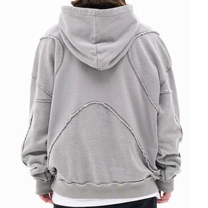 Sweat à capuche en molleton 100% coton pour femme, style vintage, personnalisé OEM, délavé à l'acide, tricoté, design patchwork, haute qualité, pour l'hiver - Product Image 6