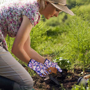 Guantes de jardinería con palma reforzada para un agarre extra durante el trabajo en el jardín y la plantación, guantes de jardinería cómodos - Product Image 6