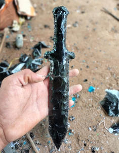 Artesanías hechas a mano Piedra preciosa Ágata Negro Obsidiana Flint Cristales de piedras preciosas nativas Ágata India Flecha Puntas de flecha para pedernal - Product Image 2