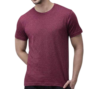 New <b>Design</b> Men Polyester/Cotton Anti-Wrinkle Knitted Short Sleeve T-Shirt Custom Front Print Solid High Quality Eco-Friendly - Product Image 1