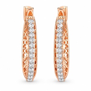 Pendientes de Diamantes Roy Diamond Chapados en Oro Rosa para Mujer, Lujosos, con Engaste Geométrico, Corte Brillante, Certificados por IGI, para Uso Diario - Product Image 6