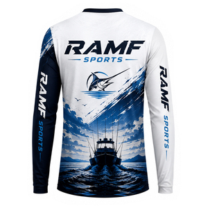 เสื้อเจอร์ซีย์ตกปลาแขนยาวแบบสั่งทำพิเศษ ป้องกันแสงแดด UPF 50+ พร้อมลายพิมพ์แบบ Sublimation ออกแบบเองได้ ขายส่ง - Product Image 2