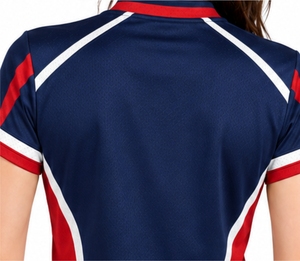 เสื้อกีฬาผู้หญิงแบบสั่งทำ แขนสั้น คอวี เสื้อทีมกีฬา ระบายอากาศได้ดี แห้งเร็ว น้ำหนักเบา - Product Image 5