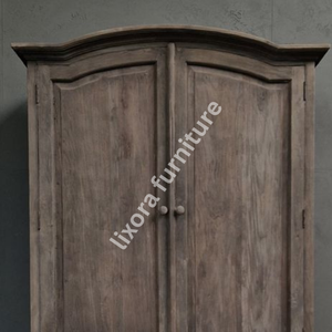 Luxury Handcrafted Solid Wood 2 Door <b>Wardrobe</b> with 2 Base Drawers Rustic Gray Weathered Oak Armoire - Product Image 5