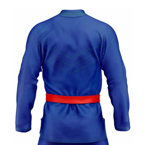 Kimono de karaté pour homme, 100% coton, bleu, coupe classique, respirant, uniforme d'arts martiaux pour adulte, tenue d'entraînement - Product Image 6
