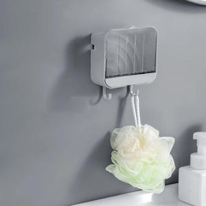 Modern Wall Mounted Waterproof Soap Holder with Lid Plastic Soap Dish Drainage Punch Free Bathroom Kitchen <b>Storage</b> - Product Image 1