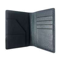 Dompet perjalanan kulit Premium tempat paspor penutup casing penghalang RFID dengan logo kustom pendek 100% kulit asli dompet pria