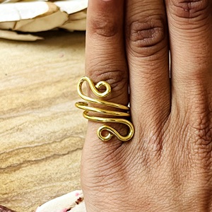 New Demand Boho Swirl <b>Ring</b> Minimalist Brass Band Women 18k Gold Plated Spiral Wire Wrap <b>Dainty</b> Coil <b>Ring</b> for Wholesale/OEM/ODM - Product Image 6