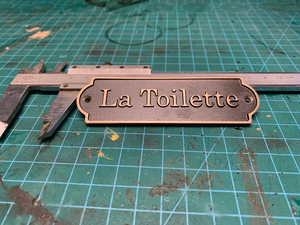 Brass French Toilet Sign La Toilette Door <b>Plaque</b> <b>Engraved</b> Bathroom Door Sign Vintage WC Restroom Nameplate Decorative Brass Wall - Product Image 1